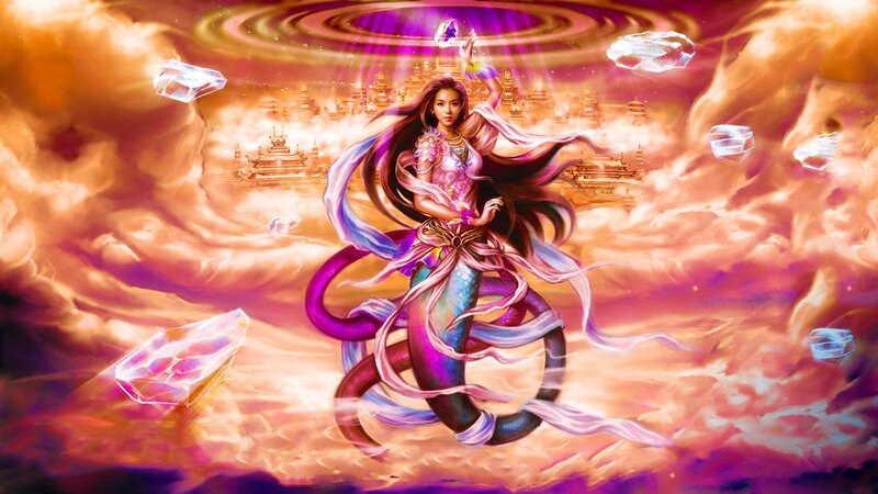 Woman with Serpent Tail — Purple