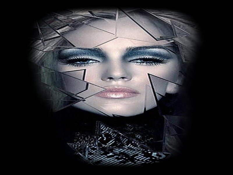 woman with shattered glass effect