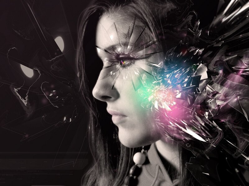 Woman with Shattered Glass