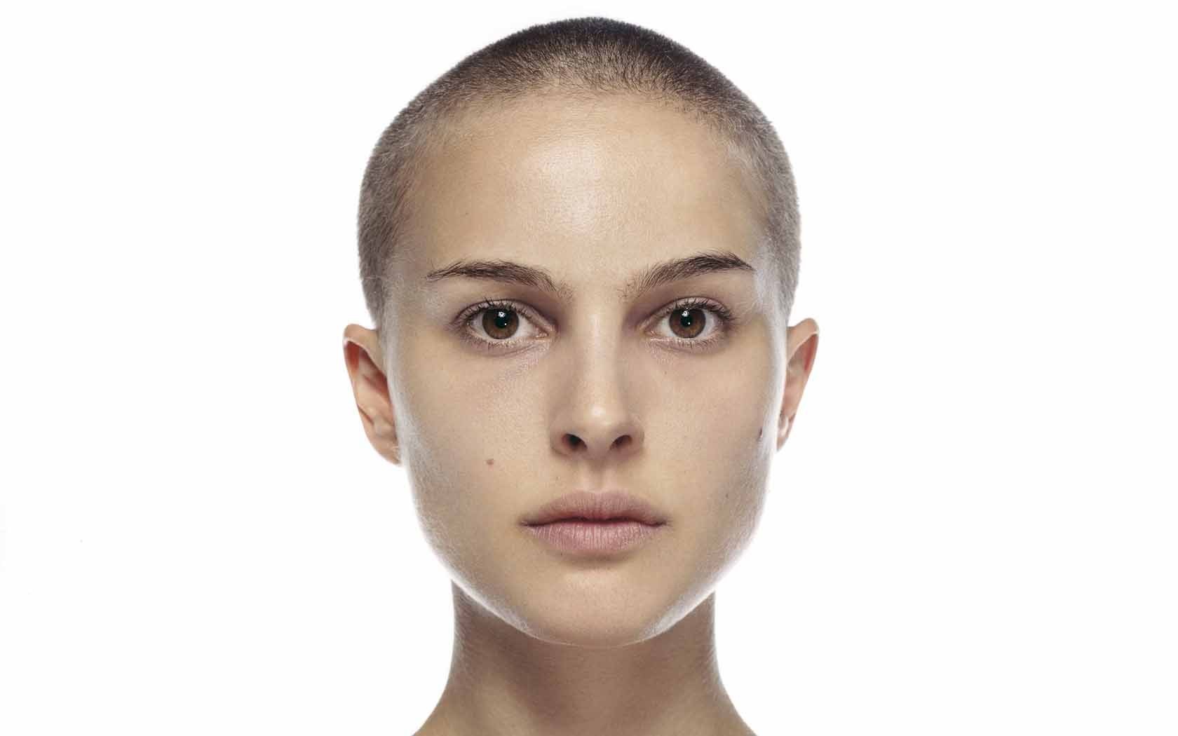woman with shaved head