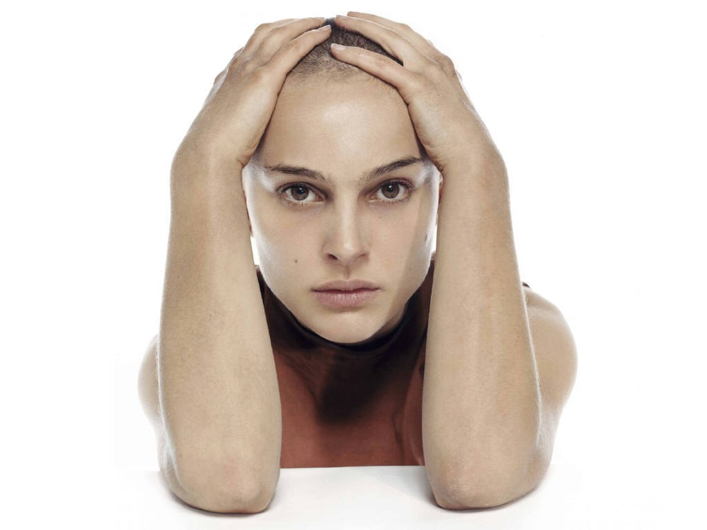 woman with shaved head