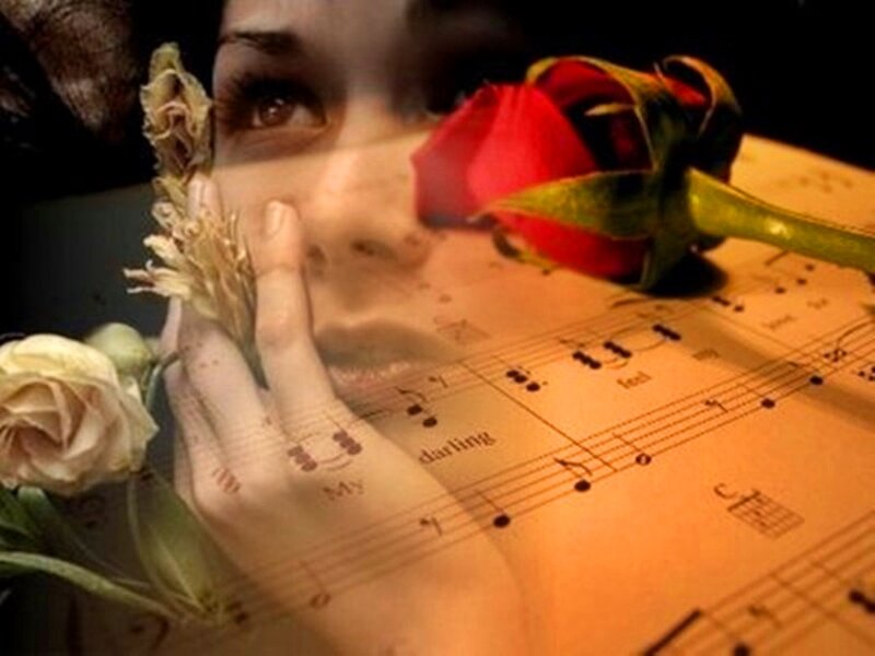 Woman with Sheet Music — Red