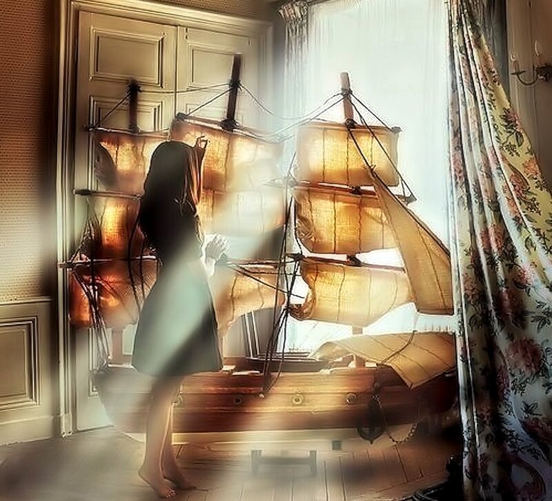 Woman with Ship Model — Brown