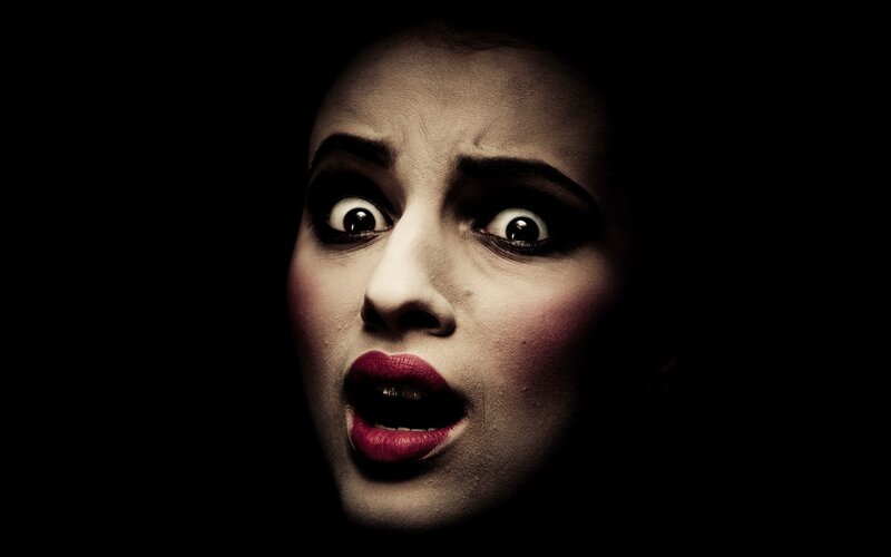 woman with shocked expression