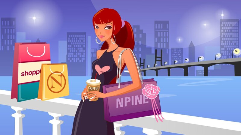 woman with shopping bags