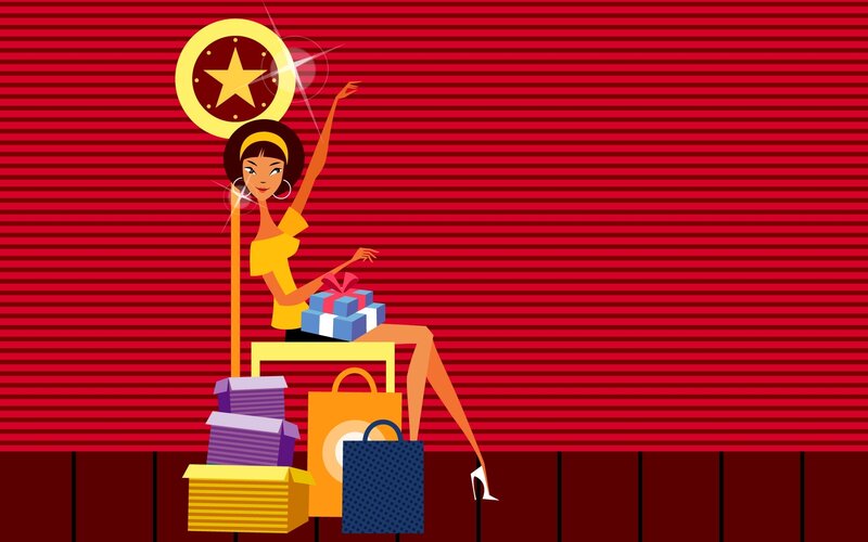 woman with shopping bags