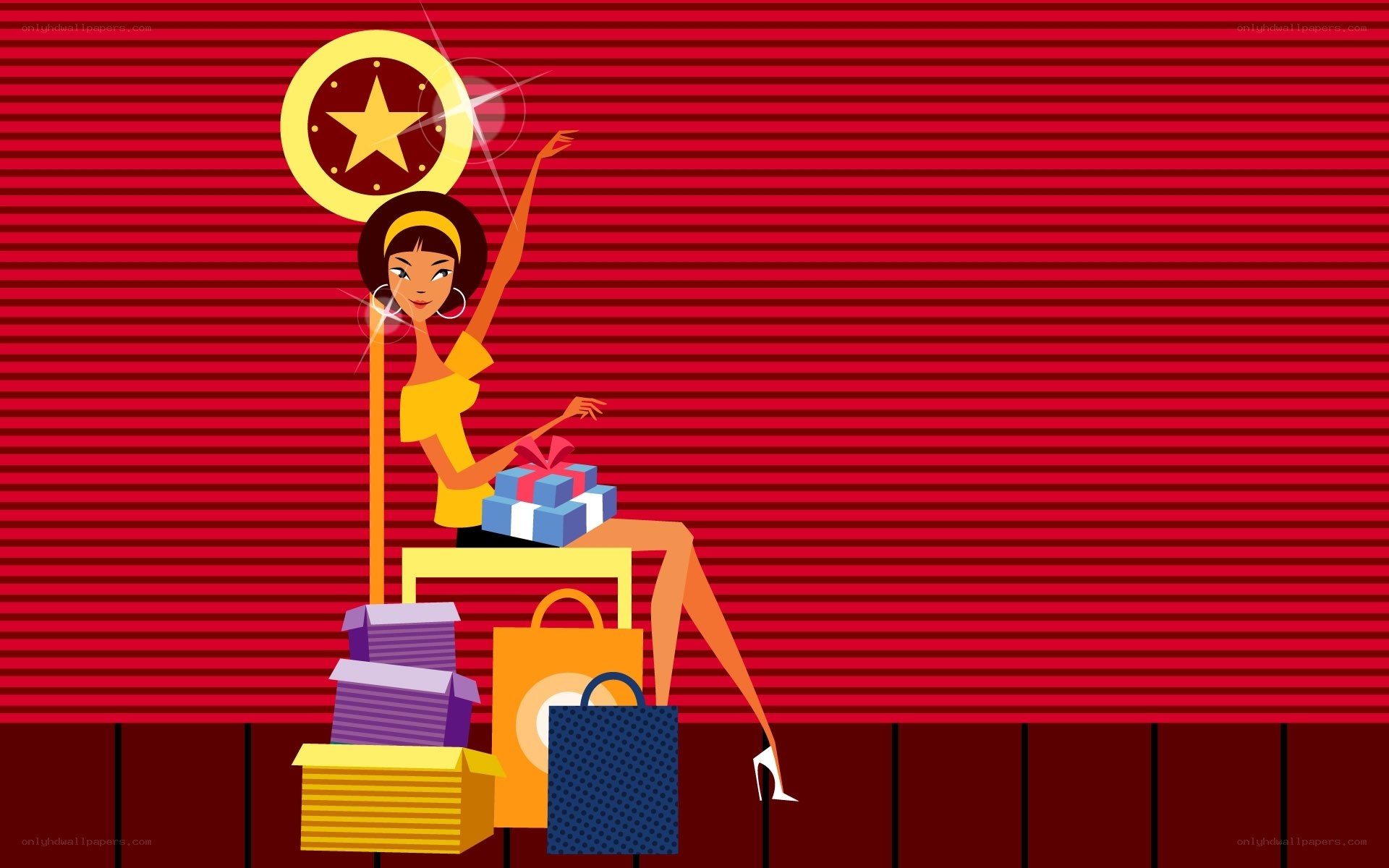 woman with shopping bags