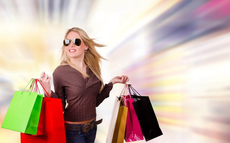 woman with shopping bags