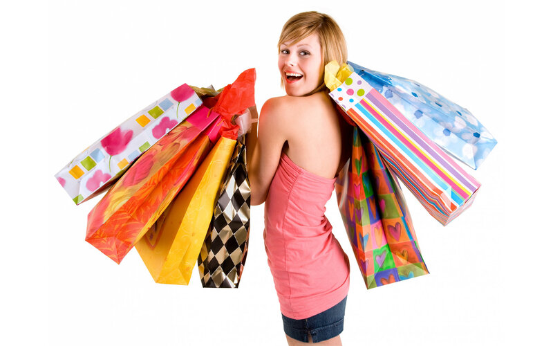 woman with shopping bags