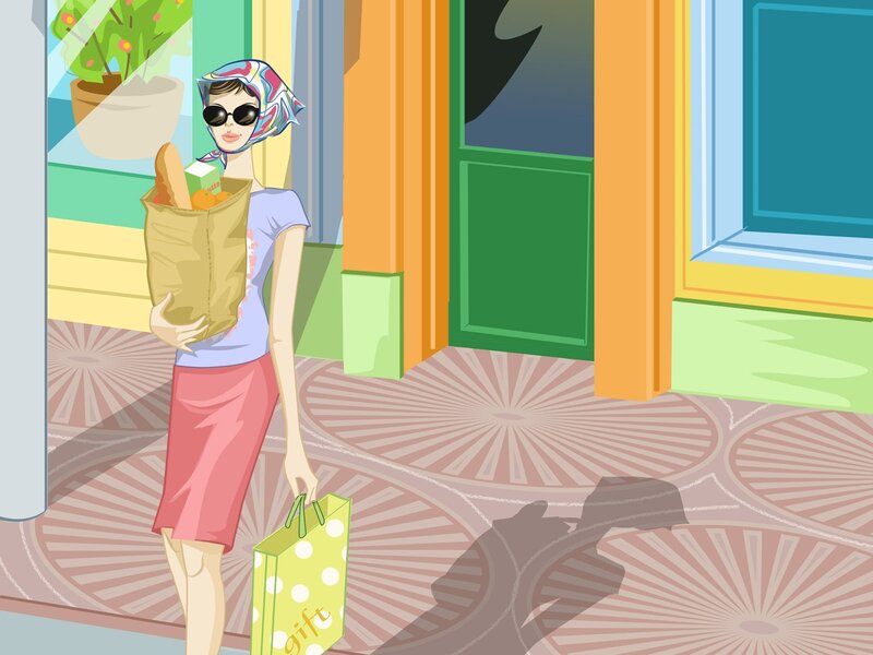 Woman with shopping bags