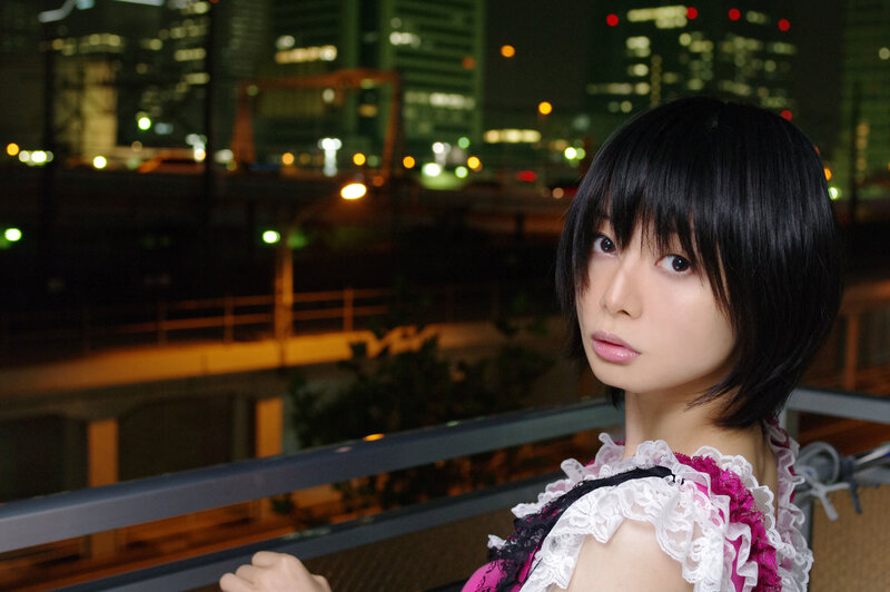 Woman with Short Black Hair — Calm, Night, Photograph