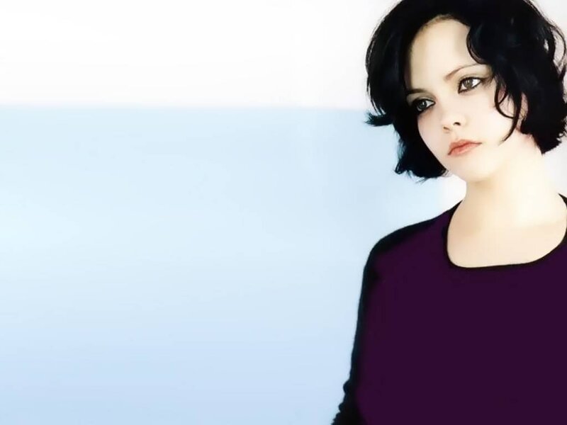 Woman with Short Black Hair — Purple, Neutral