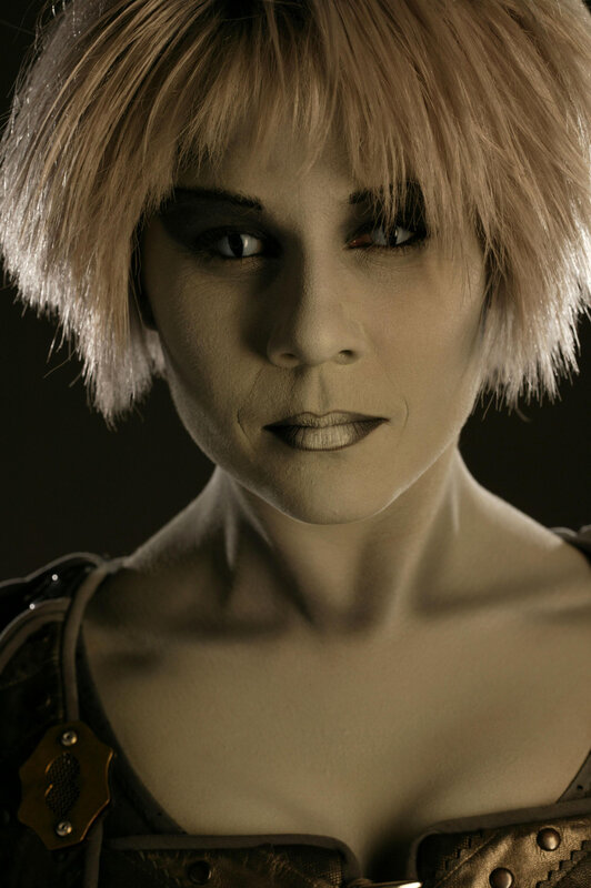 woman with short blonde hair