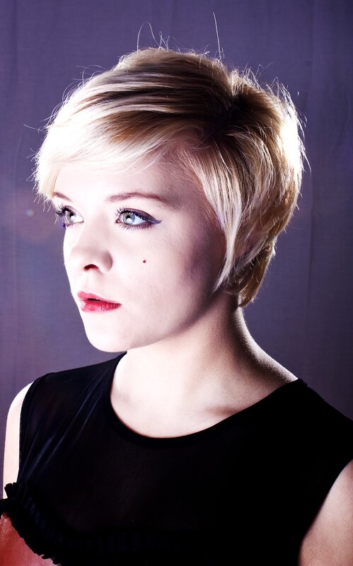 woman with short blonde hair