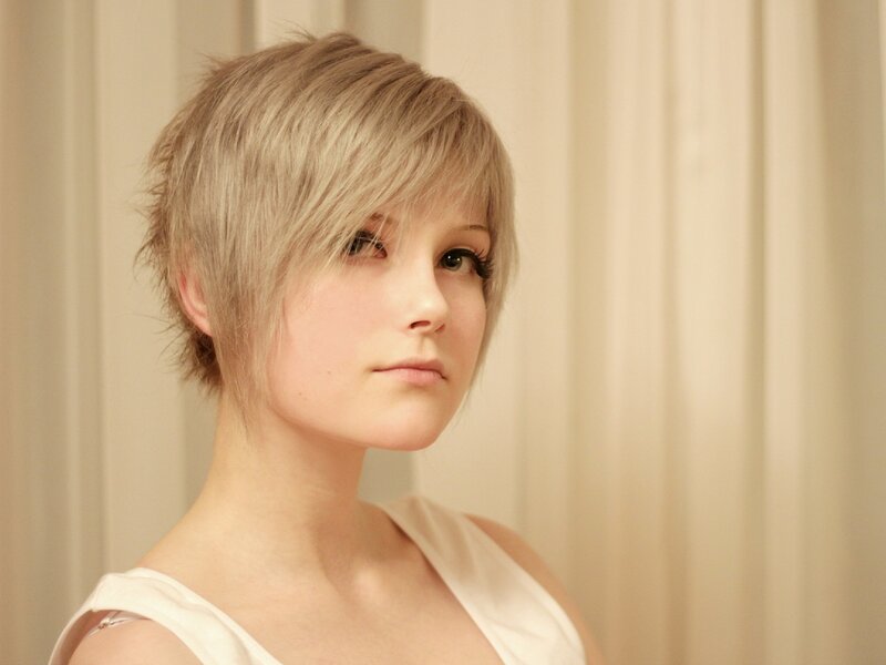 Woman with Short Blonde Hair — Beige, Neutral