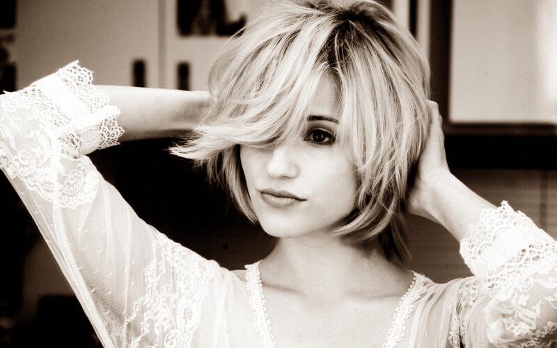 Woman with Short Blonde Hair — Black, Calm