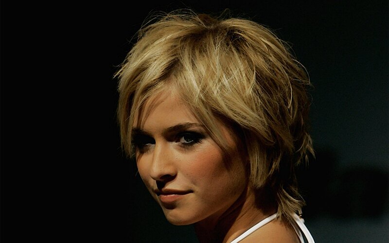 Woman with Short Blonde Hair — Black, Dramatic, Photograph, Blonde Hair