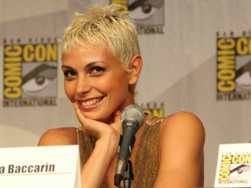 Woman with Short Blonde Hair — Gold, Smiling