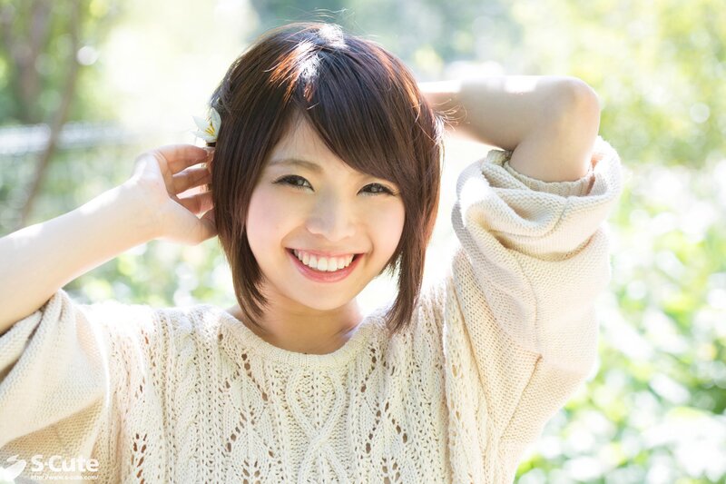 Woman with Short Brown Hair — Beige, Happy, Afternoon