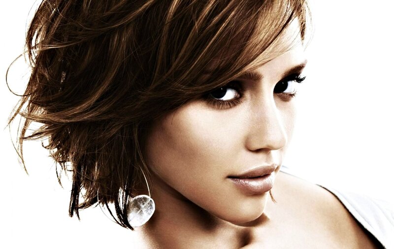 Woman with Short Brown Hair — Dramatic, Photograph, Earring