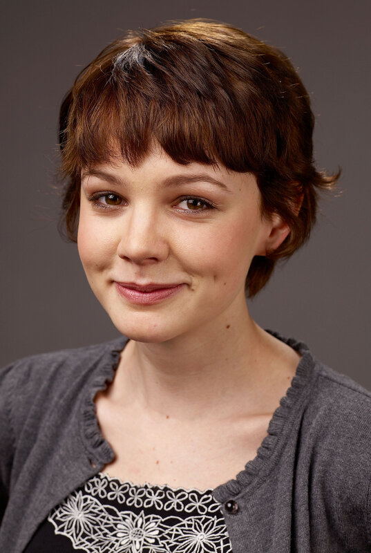 Woman with Short Brown Hair — Gray, Neutral, Photograph, Gray Cardigan