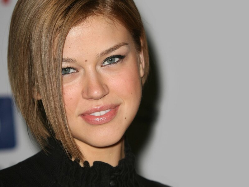 Woman with Short Brown Hair — Neutral, Photograph, Black Top, Makeup
