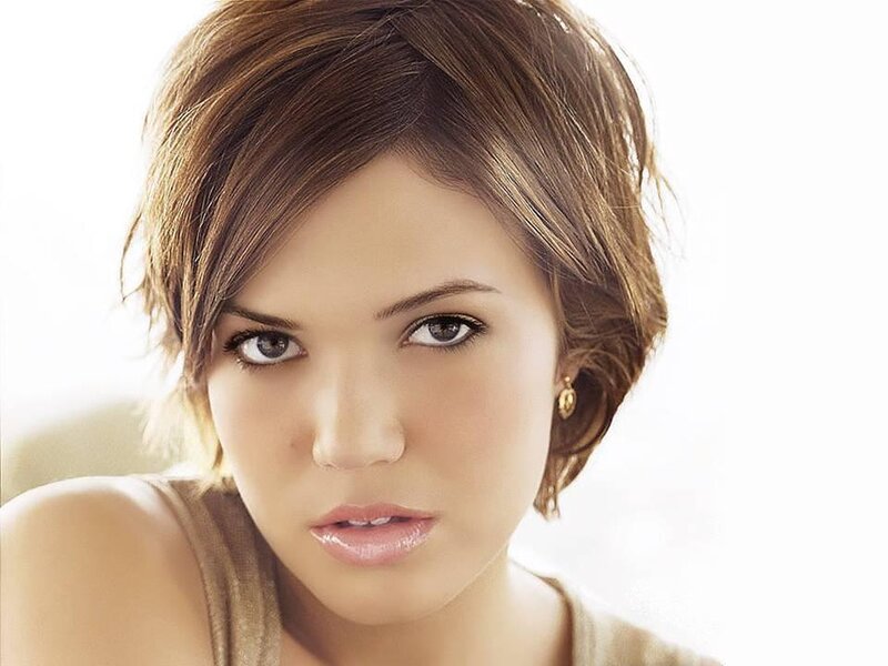 Woman with Short Brown Hair — Neutral, Photograph, Earring