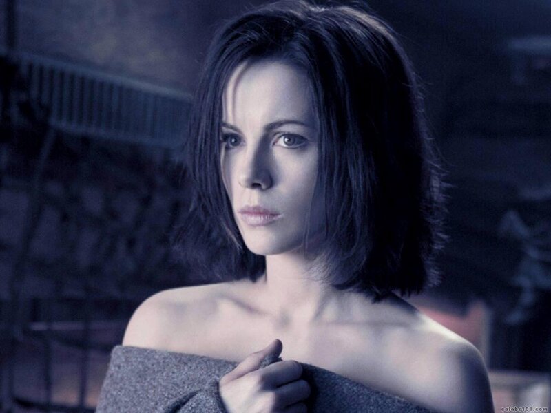 Woman with Short Dark Hair — Blue, Dramatic, Night