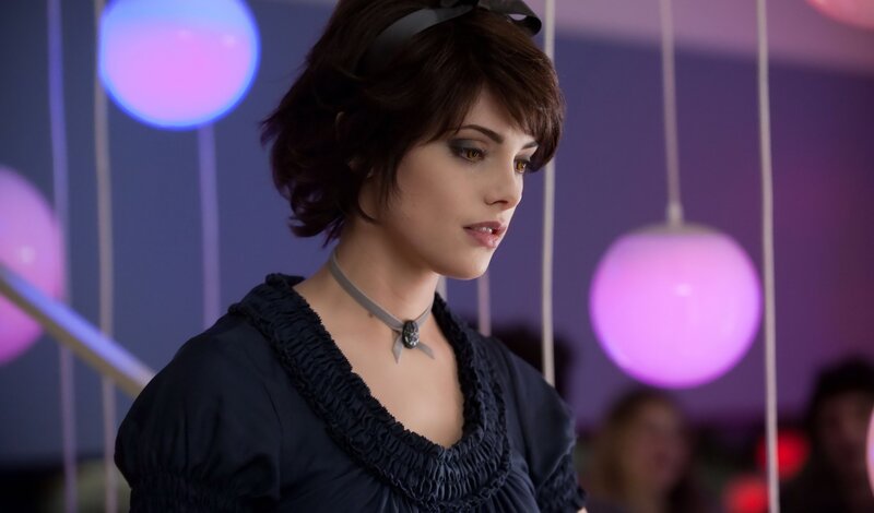 Woman with Short Dark Hair — Purple, Dramatic