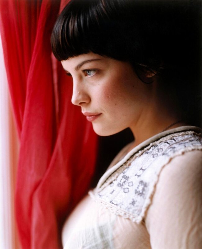 Woman with Short Dark Hair — Red, Contemplative