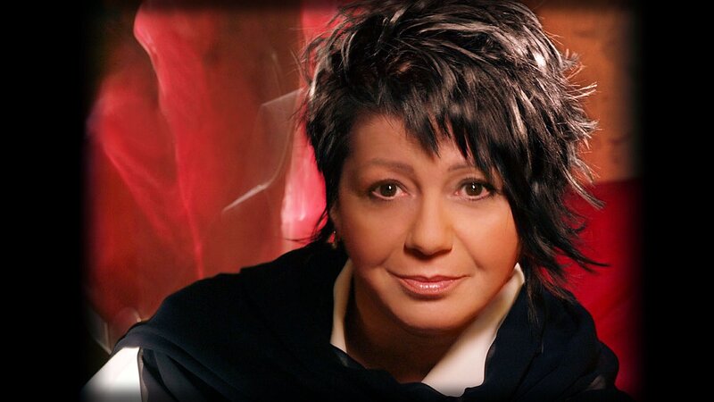 Woman with Short Dark Hair — Red, Dramatic
