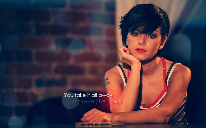 woman with short hair at table
