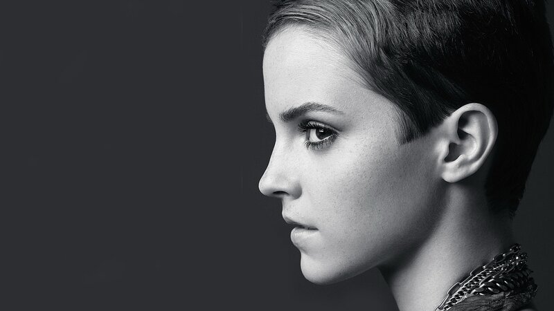 Woman with Short Hair — Black, Dramatic, Photograph, Ear