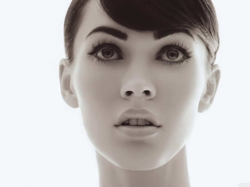 Woman with Short Hair — Black, Dramatic, Photograph, Eyes, Eyelashes