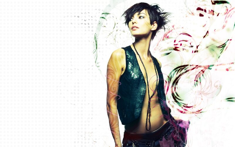 Woman with Short Hair — Black, Dramatic, Photograph, Sequin Vest