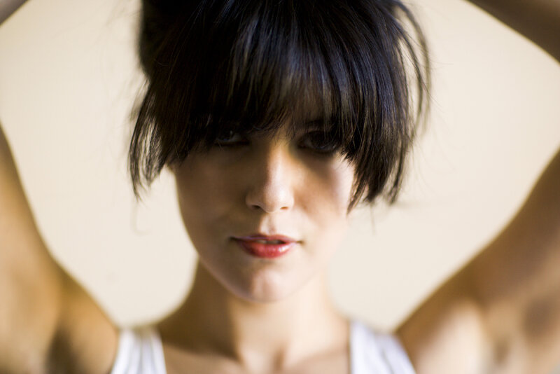 Woman with Short Hair — Black, Intense, Photograph