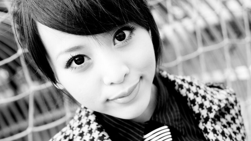 Woman with Short Hair — Black, Neutral, Photograph, Coat, Net