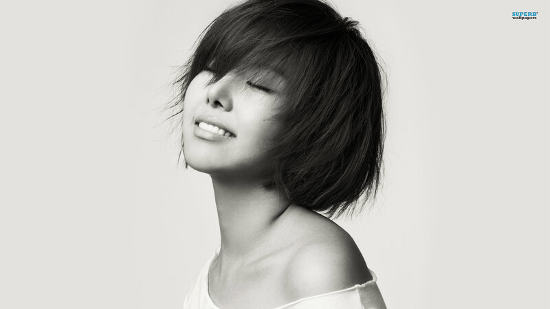 Woman with Short Hair — Black, Serene, Photograph, Shoulder, White