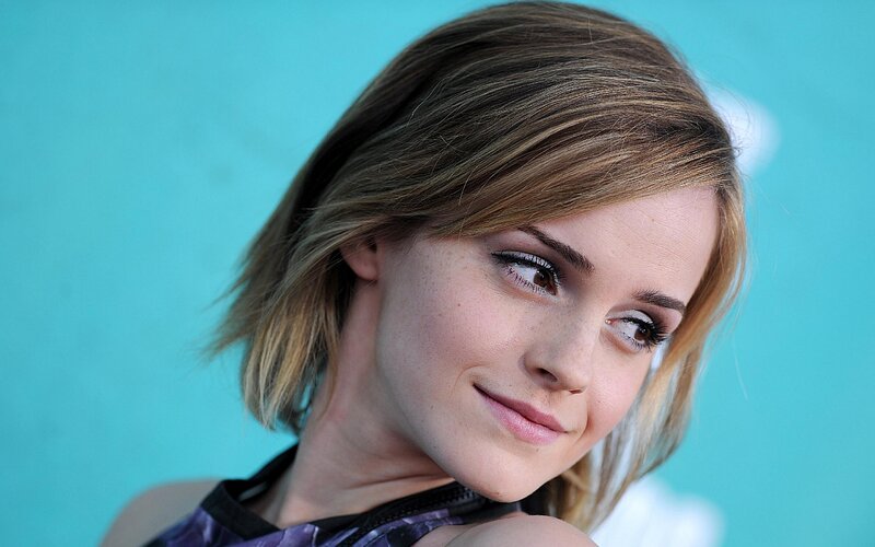 Woman with Short Hair — Blue, Calm, Photograph