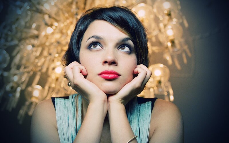 Woman with Short Hair — Blue, Dramatic