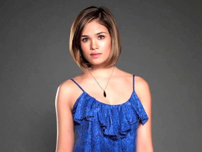 Woman with Short Hair — Blue, Neutral, Photograph, Blue Top
