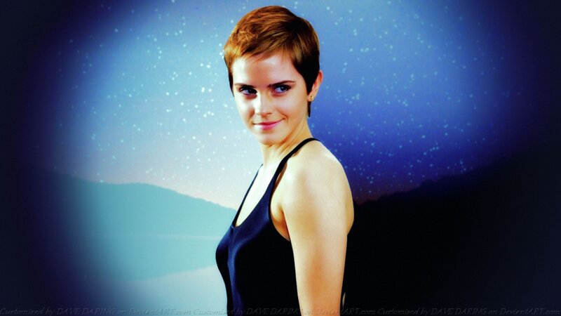 Woman with Short Hair — Blue, Serene, Night, Photograph