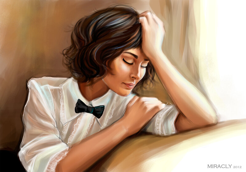 Woman with Short Hair — Brown, Calm, Morning