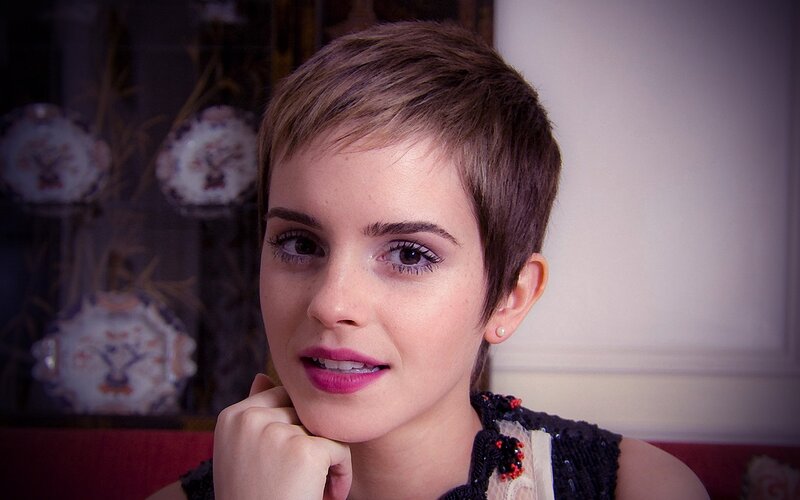 Woman with Short Hair — Brown, Calm, Photograph