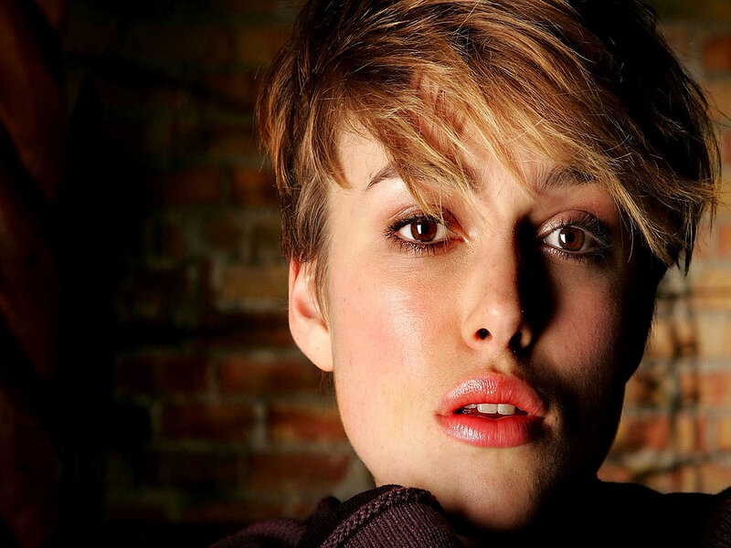 Woman with Short Hair — Brown, Dramatic, Photograph, Brick Wall