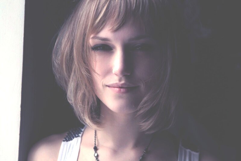 Woman with Short Hair — Gray, Calm, Photograph