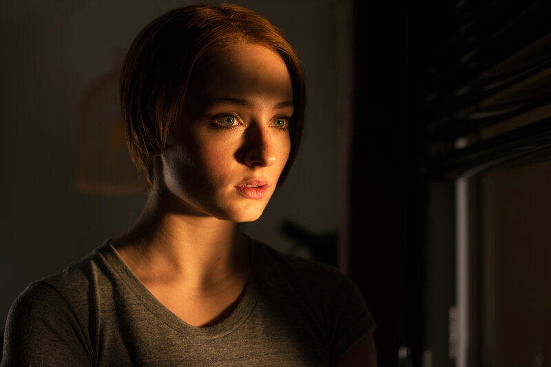 Woman with Short Hair — Gray, Dramatic, Night