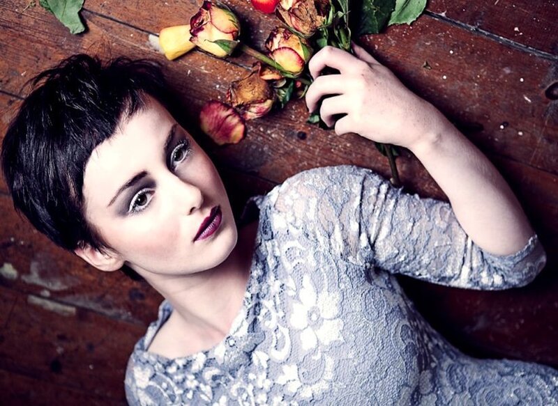 Woman with Short Hair — Gray, Dramatic