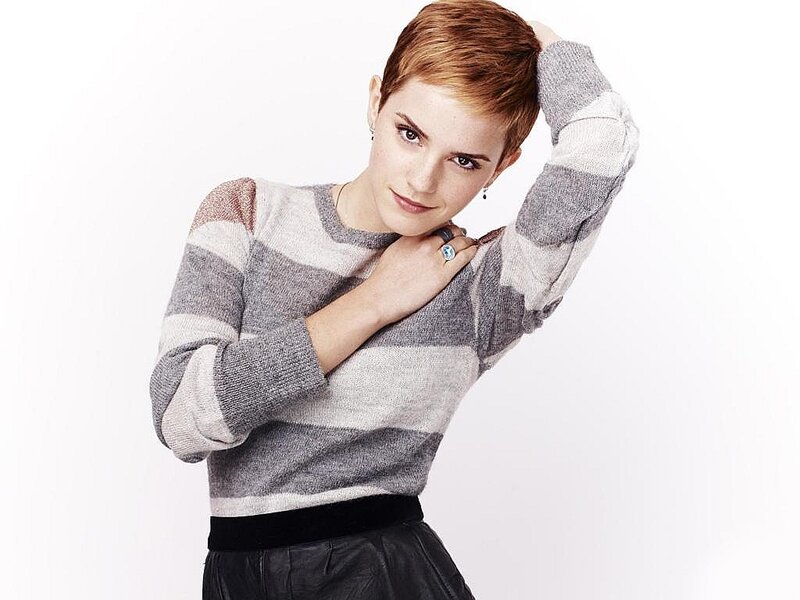 Woman with Short Hair — Gray, Neutral, Photograph