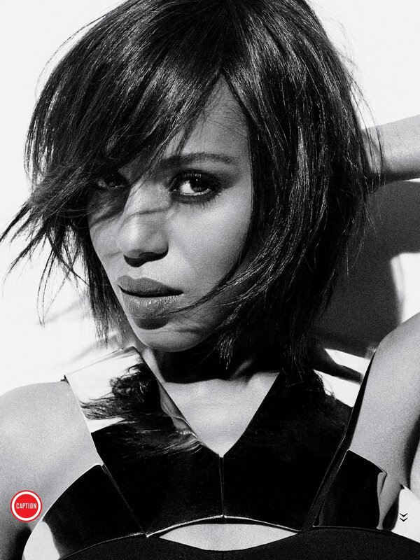 woman with short hair in black and white
